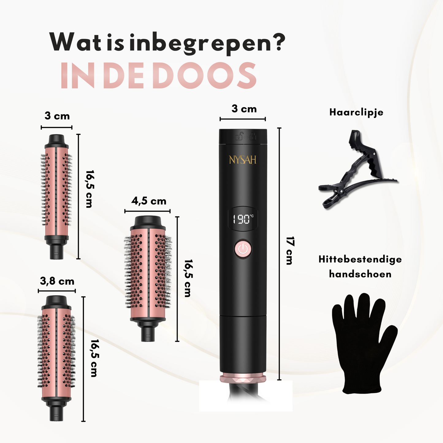 Nysah 3in 1Thermal Brush Keramische Warmteborstel.