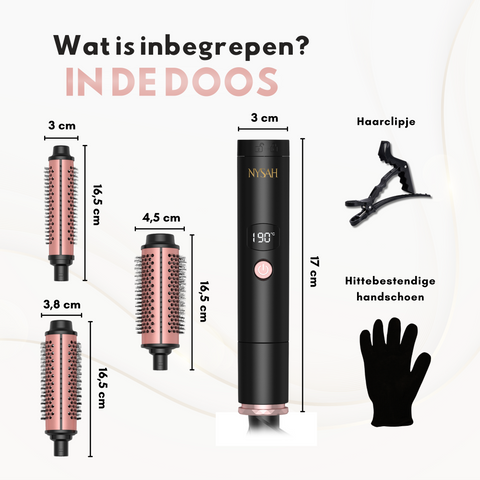 Nysah 3in 1Thermal Brush Keramische Warmteborstel.